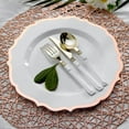 thumbnail image 6 of Efavormart 10 Pack - 10" White Plastic Ornate Dinner Plates With Hot Stamp Scalloped Rim - Rose Gold - Blush for Wedding, Outdoor Receptions, Banquets, Holiday Dining, 6 of 11