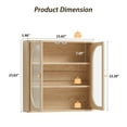 thumbnail image 6 of Wirrytor Natural Wall Storage Cabinet, Farmhouse Bathroom Shelf with Glass Door, Medicine Wall Mounted Cupboard, 6 of 7