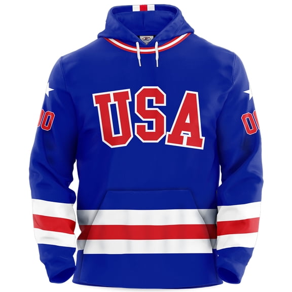 USA Hockey Miracle on Ice 1980 Official Hoodie Customized Youth - Royal