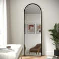 thumbnail image 4 of BizChair 22"x65" Arched Metal Framed Wall Mirror for Hallways, Entryways, Dining and Living Rooms, Black, 4 of 11