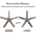 thumbnail image 4 of 52" Modern Sliver Crystal Ceiling Fan with Dimmable Light, 3-Speed Reversible Ceiling Fan with Remote, 4 of 10