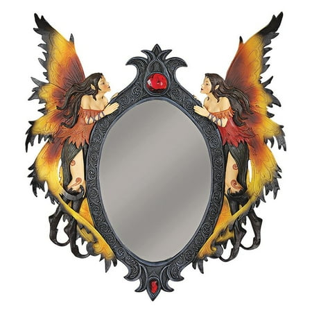 Design Toscano Twin Fairies Mirrored Wall Sculpture - 15W x 17H in.
