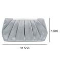 thumbnail image 2 of Pleated silk surface polyester dinner bag, simple and generous ladies clutch bag-Silver, 2 of 5