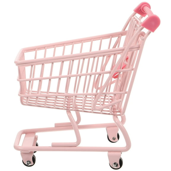 Masteelf  Pink Shopping Basket Wheels Trolley Carts for Groceries Student