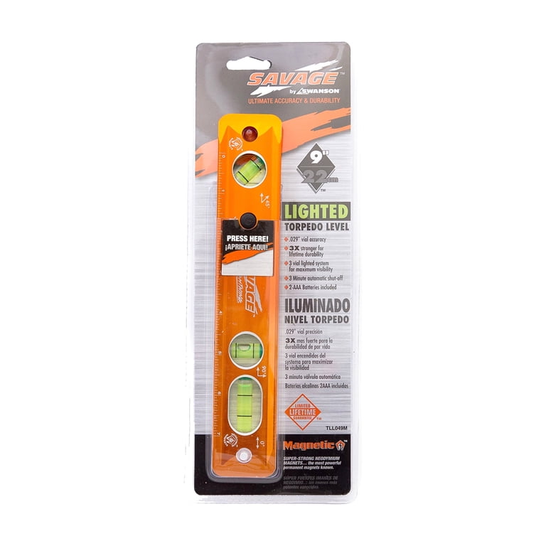 Swanson Savage 9" Lighted Magnetic Torpedo Level photo 2