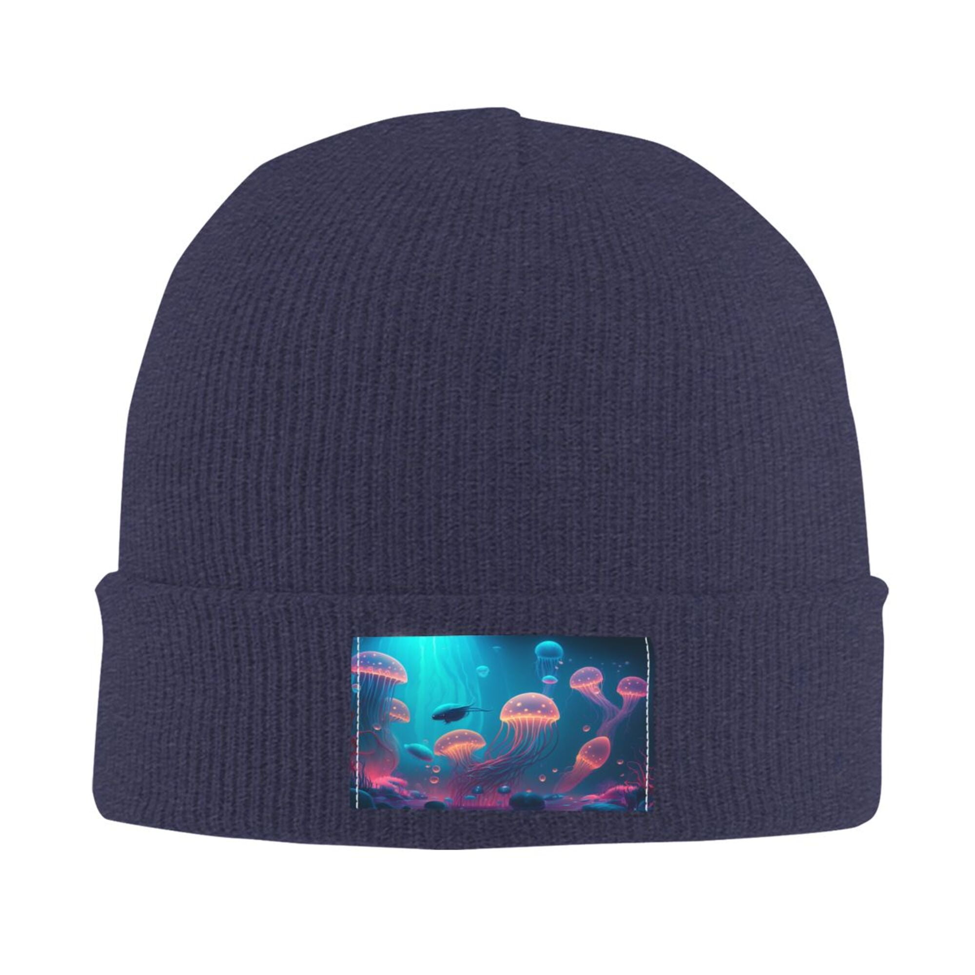 ZICANCN Neon Underwater Ocean Jellyfish Knit Beanie Hat, Winter