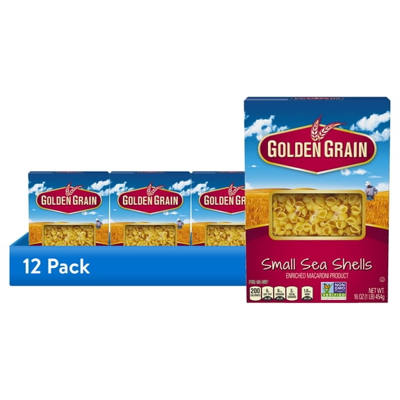 (12 pack) Golden Grain Small Sea Shells, 16 oz