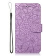 thumbnail image 1 of TOP SHE PU Leather Fashion Embossed Three Cards Folding Folio Case with Cards Holder Pocket Lanyard Anti-Scratch Shockproof Bumper Cover Case For Samsung Galaxy A50,Purple, 1 of 5