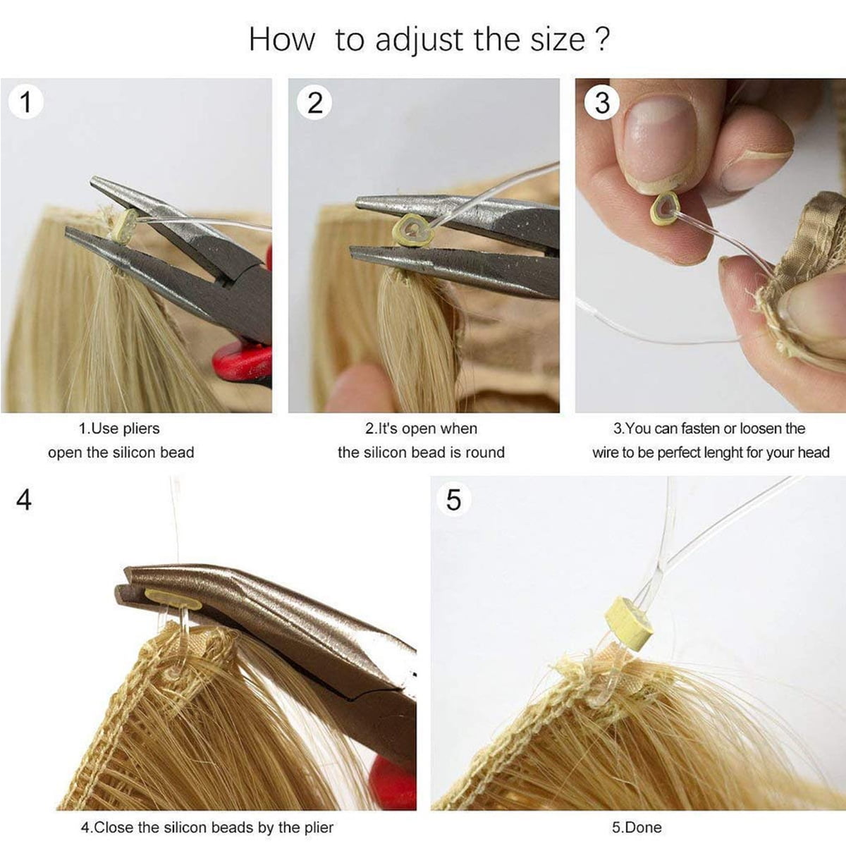 SEGO Wire in Human Hair Extensions Hidden Hair Extensions with Invisible Band Translucent Fish Line Hairpiece without Clip