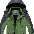 thumbnail image 3 of Herrnalise Men's Jacket Mountain Waterproof Ski Jacket Warm Winter Waterproof Windbreaker Hooded Raincoat Snowboarding Sweatshirt Green, 3 of 3