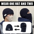 thumbnail image 3 of Men's Pullover Balaclava Hat Knitted Hoodie Hat For Outdoor Cycling Skiing, 3 of 11