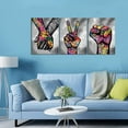 thumbnail image 4 of Hieng Large Living Room Canvas Wall Art 3 Panels Graffiti Black Woman Portrait Poster Abstract Street Pop Artwork for Bedroom Bathroom Wall Decor, 4 of 5