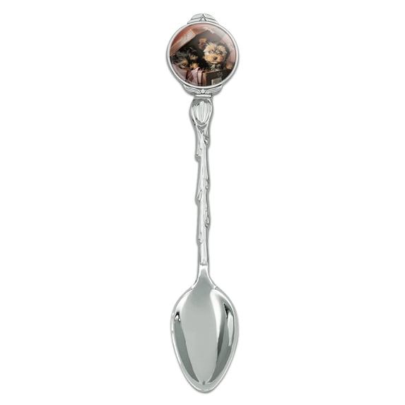 Yorkie Yorkshire Terrier Dogs Puppies in Briefcase Suitcase Novelty Collectible Demitasse Tea Coffee Spoon