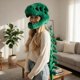 thumbnail image 1 of Spinosaurus Atuendo de Dino de Peluche, Atuendo de 31.5/47inch Disfraz Divertido de Esqueleto de Dinosaurio de Peluche con Extensión de Columna para Fiestas Halloween, 1 of 9