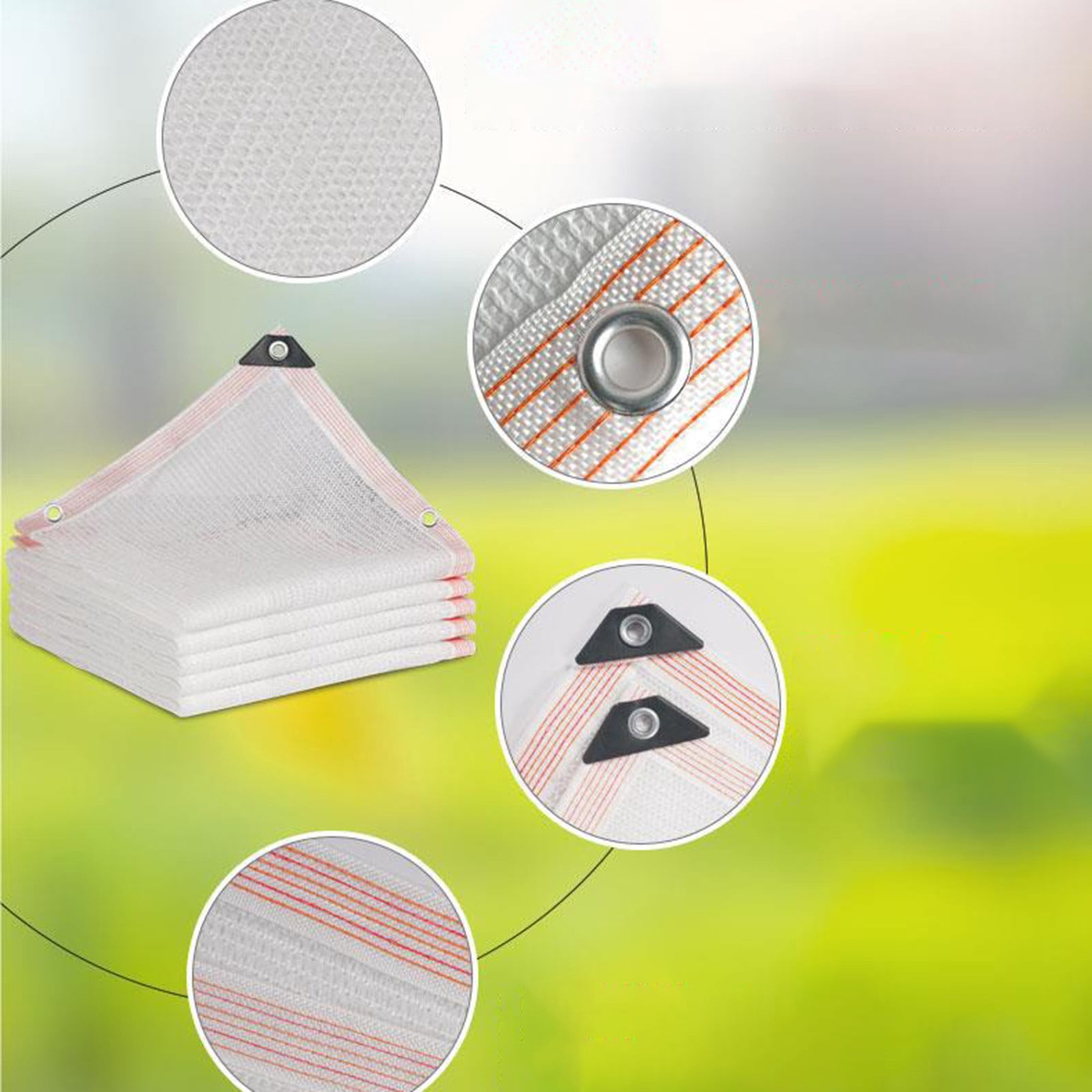 White Sun Shade Cloth 78.74" x 78.74" - Uv Resistant Outdoor Sunblock Mesh for Garden Patio Balcony, Breathable Shade Net for Plants Greenhouse, 50% Shading Rate with Grommets