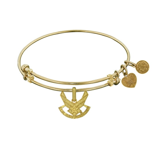 Angelica Collection Brass with Yellow Finish U.S. Air Force Symbol Expandable Bangle