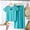 Blue, variant on Amidoa Girls 2 Piece Outfits Summer Clothes Solid Color Cute Short Sleeve T-Shirt and Shorts Casual Kids Clothing Sets,Gray Size 7