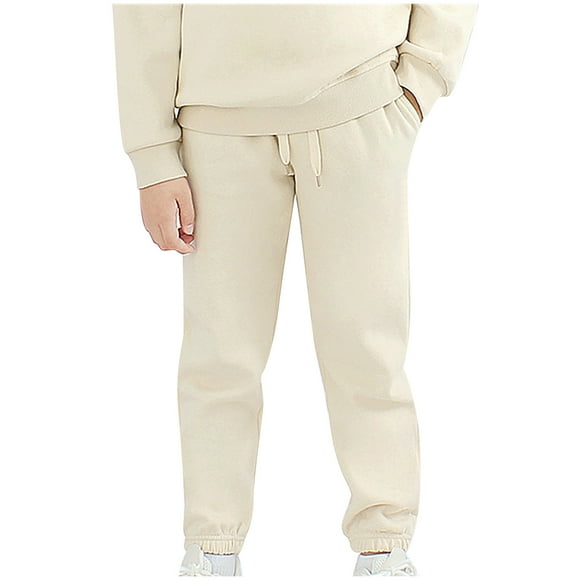 Children Outdoor Jogger Pants in Clearance Girls Sweatpants High Waisted Cotton Joggers Kids Casual Active Pants with Pockets Drawstring Girls' Active Pants New Size 8 Years