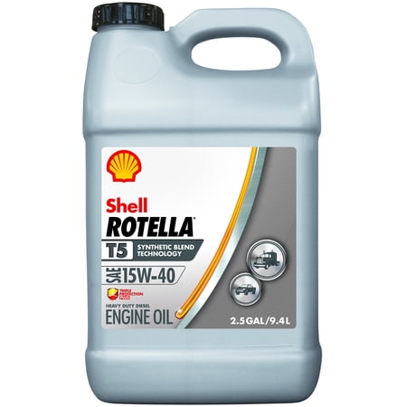 (3 Pack) Shell Rotella T5 5W-40 Synthetic Blend Heavy Duty Diesel Engine Oil, 2.5 (Best Oil For E36 M3)