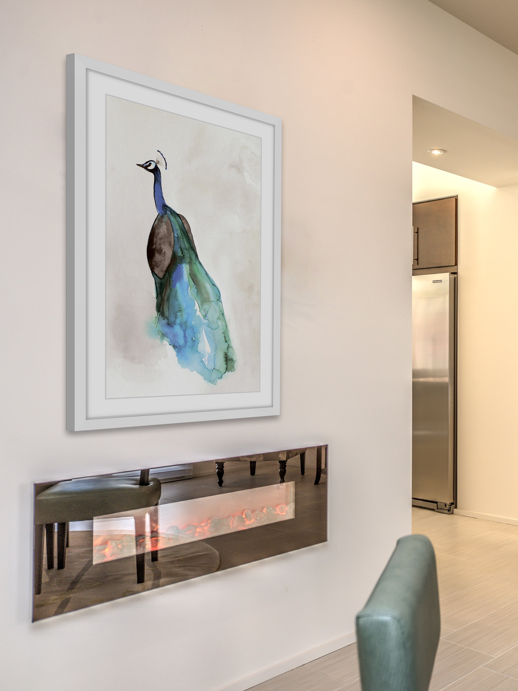 "Peacock Back" Framed Painting Print