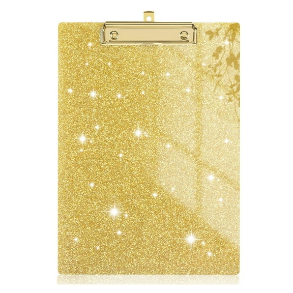 Acrylic Stylish Glitter Clipboards, Sparkly Board With Low Profile Gold Clip, Designed For Classroom School And Office Use, Easily Hold A4 Letter Size