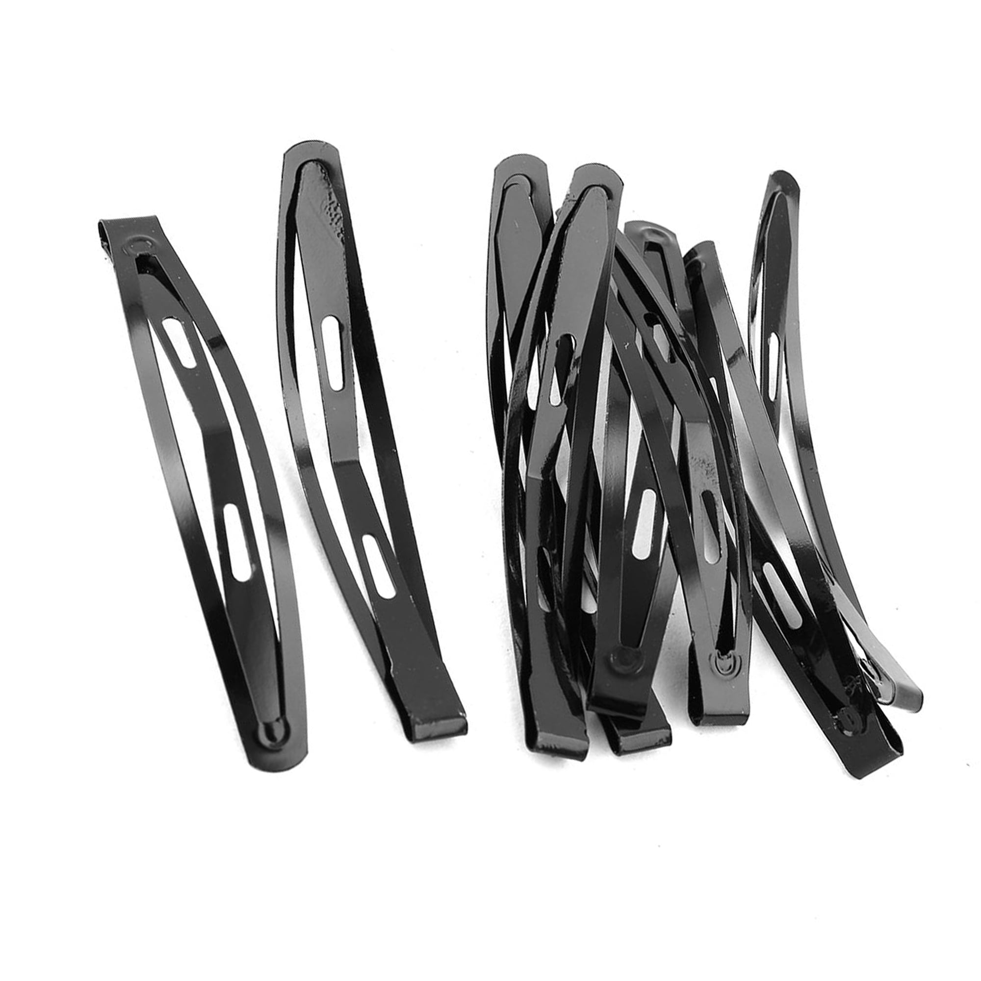 Unique Bargains 5PCS Hair Barrettes 2.8 Inch Metal Black Snap Hair Clips for Women Ladies