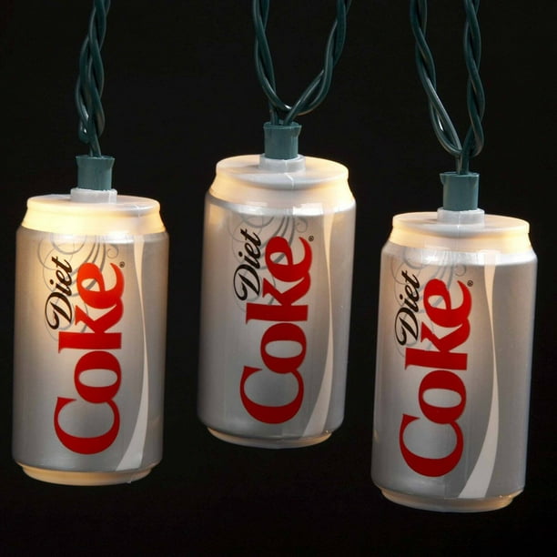 10 Bulb Diet Coke Can Novelty Light Set - 3 Strings