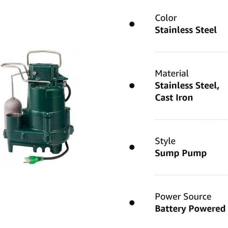Zoeller 95-0001 0.5HP Premium Cast Iron Submersible Sump Pump with
