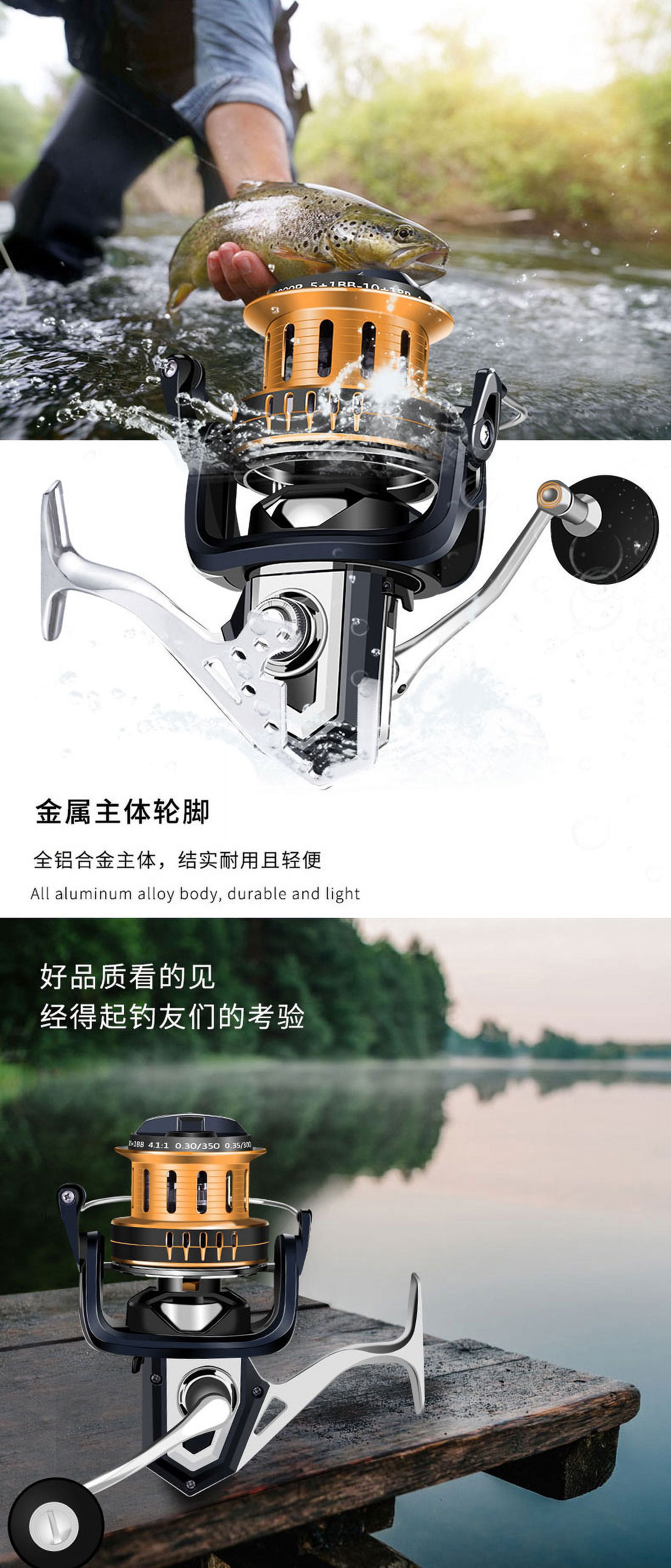 Fishing Reel model FB12000 5+1 High 15kg Drag Max Spinning Ultra Smooth Powerful Saltwater Fresh Water