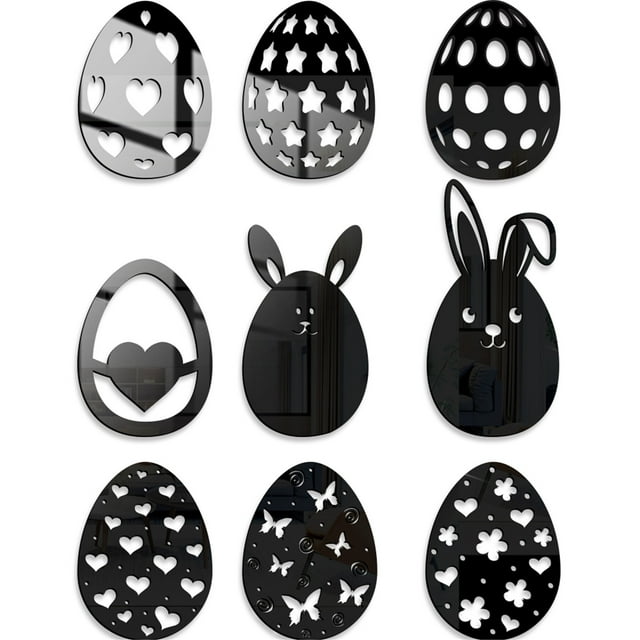 EGNMCR Wall Stickers, Cute Stickers Removable Acrylic Mirror Stickers For Easter , Used For Home Decoration Mirror sticker