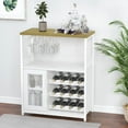 thumbnail image 2 of 3-Tier Wine Bar Cabinet with Detachable Wine Rack and Storage Space, Buffet Cabinet with Glass Holder and Mesh Door, for Kitchen, Living Room and Bar (White), 2 of 6