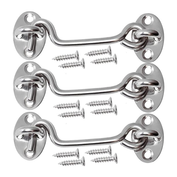 3Pcs Barn Door Latch Door Lock Hardware,4Inch Sliding Door Lock Eye