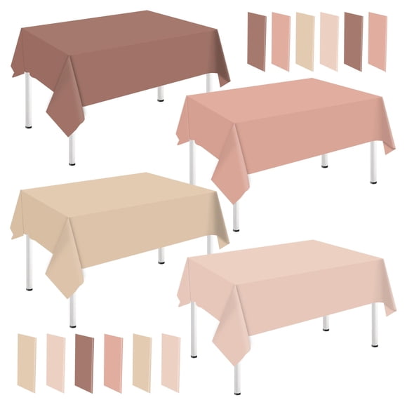 Mantel Whaline Boho de plástico marrón, 16 unidades, 137 x 274 cm, rectangular