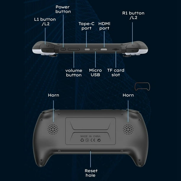 Consola de Juegos Project X Consola de Juegos Portátil de 4,3 Pulgadas y 8 GB Compatible con Emulador PS1 MAME GB