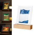 thumbnail image 3 of Lámpara de noche con marco de arena fluida 3D, lámpara de mesa de arena movediza, lámpara de escritorio con USB Azul, 3 of 9