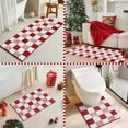 thumbnail image 2 of Bathroom Rugs, Yamaziot Checkered Bath Rugs Set 3, Non Slip Absorbent Bathroom Runner with Toilet Cover Mat, Washable Extra Soft Microfiber Floor Carpet, 2 of 10