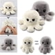 thumbnail image 3 of Pulpo de peluche reversible, peluche reversible con estado de ánimo, lindos juguetes de peluche de pulpo reversible, suave peluche de pulpo reversible (blanco y gris), 3 of 5