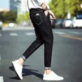 thumbnail image 2 of Pantalones vaqueros ajustados y recortados para hombre, con bolsillos, estilo coreano, Kpop Y2k, ropa de calle, invierno, 2 of 5