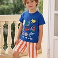 thumbnail image 2 of WhouRiu Boys Casual Outfits Short Sleeve Cartoon Graphic Tees And Shorts Sets Kids Summer Clothes, 2 of 8
