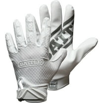 Battle Sports Triple Threat Adult Football Receiver Gloves - Large - White