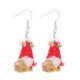 thumbnail image 1 of Pendientes de Navidad largos y exagerados de Papá Noel, sombrero de Papá Noel, bombilla, caja de regalo, pendientes, collar, accesorios de vacaciones, 1 of 4