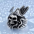 thumbnail image 3 of YAZI Home Genuine Stainless Steel Ring Jewelry for Men Fashion Punk Biker Skull Rings, 3 of 13