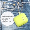 thumbnail image 5 of AirPods Case, IBAOLEA Silicone Protective Shockproof Case Cover Skins with Keychain Compatible with IBAOLEA AirPod 2 and 1, Navy Blue [Front LED Visible] Neon Yellow, 5 of 5