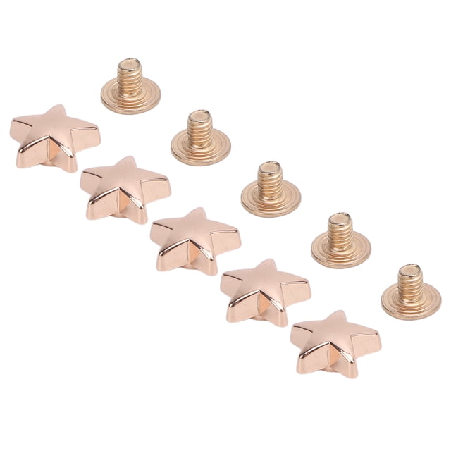 50 Sets Leather Five Pointed Star Rivet, Strong Grip Quick and Easy Installation Pentagram Shape Leather Rivets for Shoes Bags Clothing10mm Gold