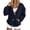 Dark Blue, variant on Turilly Women's V-Neck Button-Down Cardigan Sweatshirt, Casual Long Sleeve Open-Front Jacket with Pockets for Fall and Winter