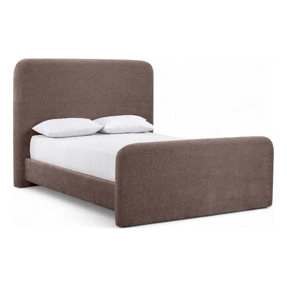 Bowery Hill Contemporary Soft Brown Chenille Fabric Full Bed