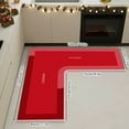 thumbnail image 5 of Kumdkd L-Shaped Non-Slip Kitchen Rug - 47.2x29.5inch Absorbent Floor Mat with Memory Foam, Machine Washable Corner Carpet for Sink Area (Red), 5 of 7