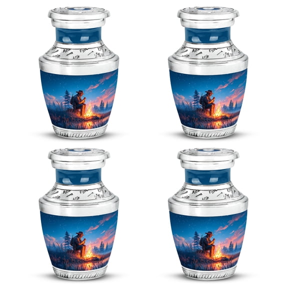 SABURIAL Cowboys Urn - Cremation Urns For Men & Women - 3 Inch - Pack Of 4 - Human Urns For Ash - Memorial Urn Human Ash - Small Ashes Keepsake