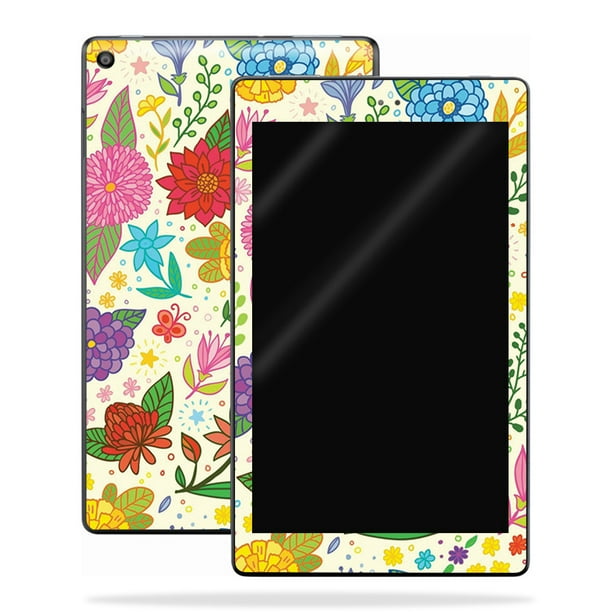 Skin Decal Wrap for Amazon Kindle Fire HD 8 (2017) sticker Blue Flowers
