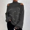 thumbnail image 2 of MESSUEN Off the Shoulder Sweater Turtleneck Sweater Women Fall Sweaters for Women’s Tops Long Sleeve Casual Tops for Women Womens Winter Sweater Sweaters for Women Trendy Black S, 2 of 4